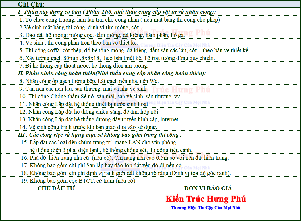 lư ý khi xây nhà phần thô